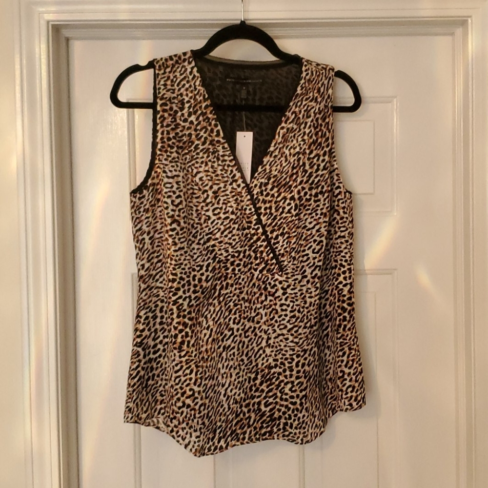 V-neck leopard print tank